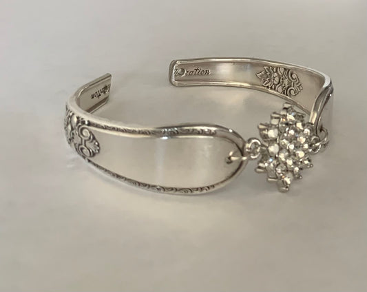 Silver plated floral bracelet