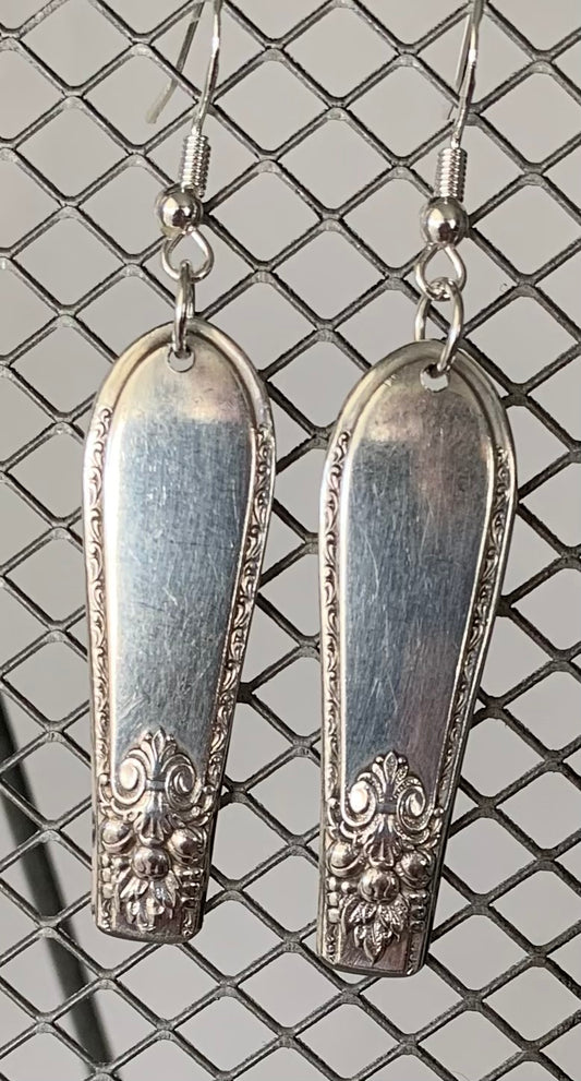 Floral silver earrings