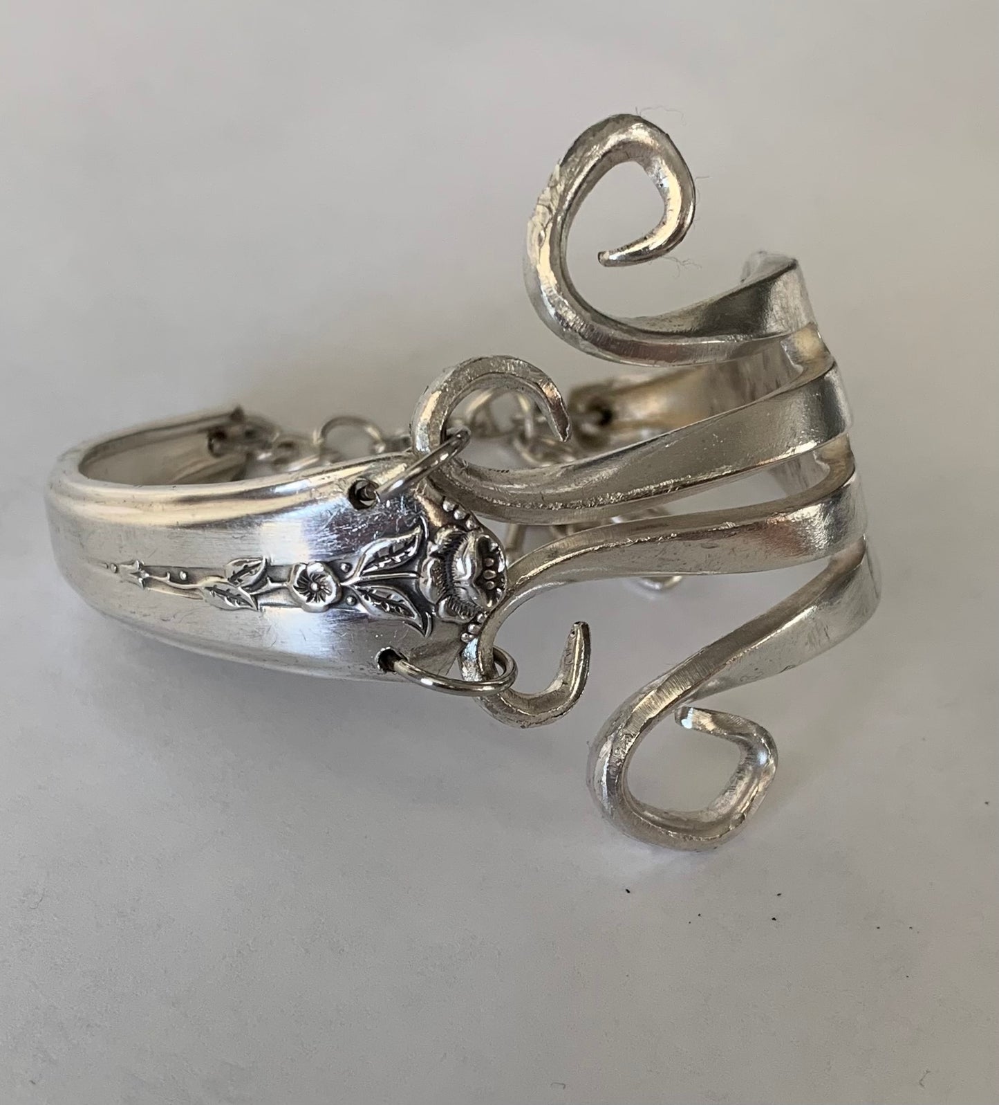 Silver fork bracelet